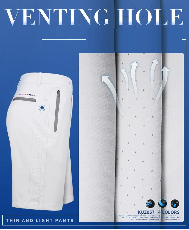 PGM Men's Golf Shorts Breathable Stretch Sports Shorts