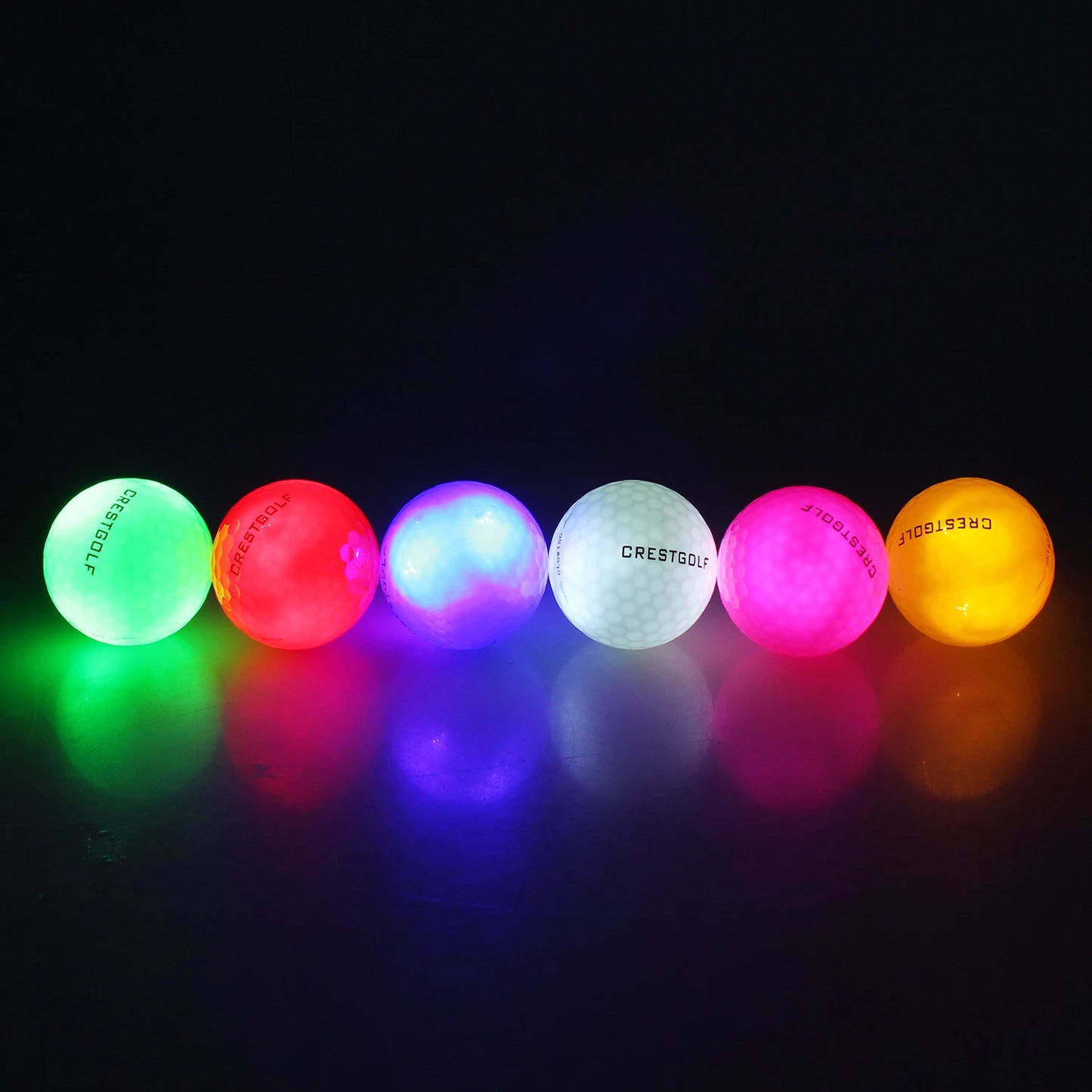 10 Pack Crestgolf Glow in the Dark Golf Balls LED Night Light