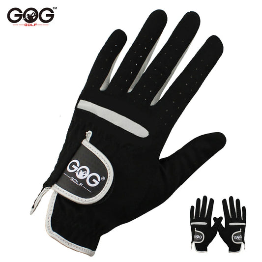 GOG Men's Golf Glove Microfiber Breathable Black Left/Right Hand