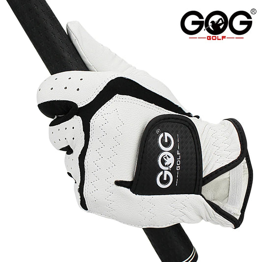 GOG Men's Sheepskin Golf Glove Genuine Leather White Breathable
