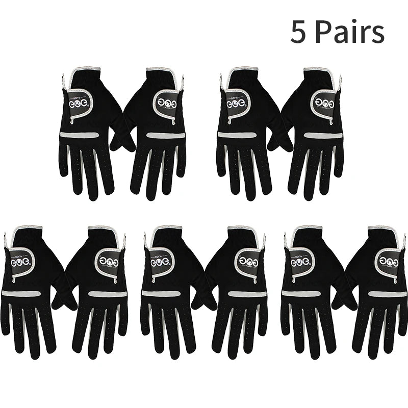 GOG Men's Golf Glove Microfiber Breathable Black Left/Right Hand