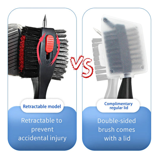 Golf Club Brush 2-Sided Groove Cleaner for Wedge Putter Tool