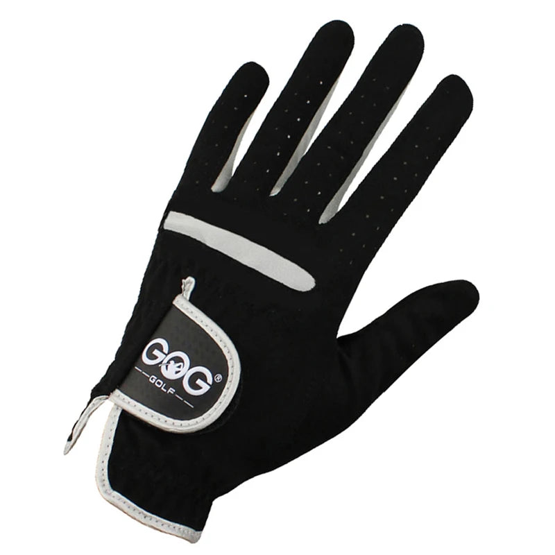GOG Men's Golf Glove Microfiber Breathable Black Left/Right Hand