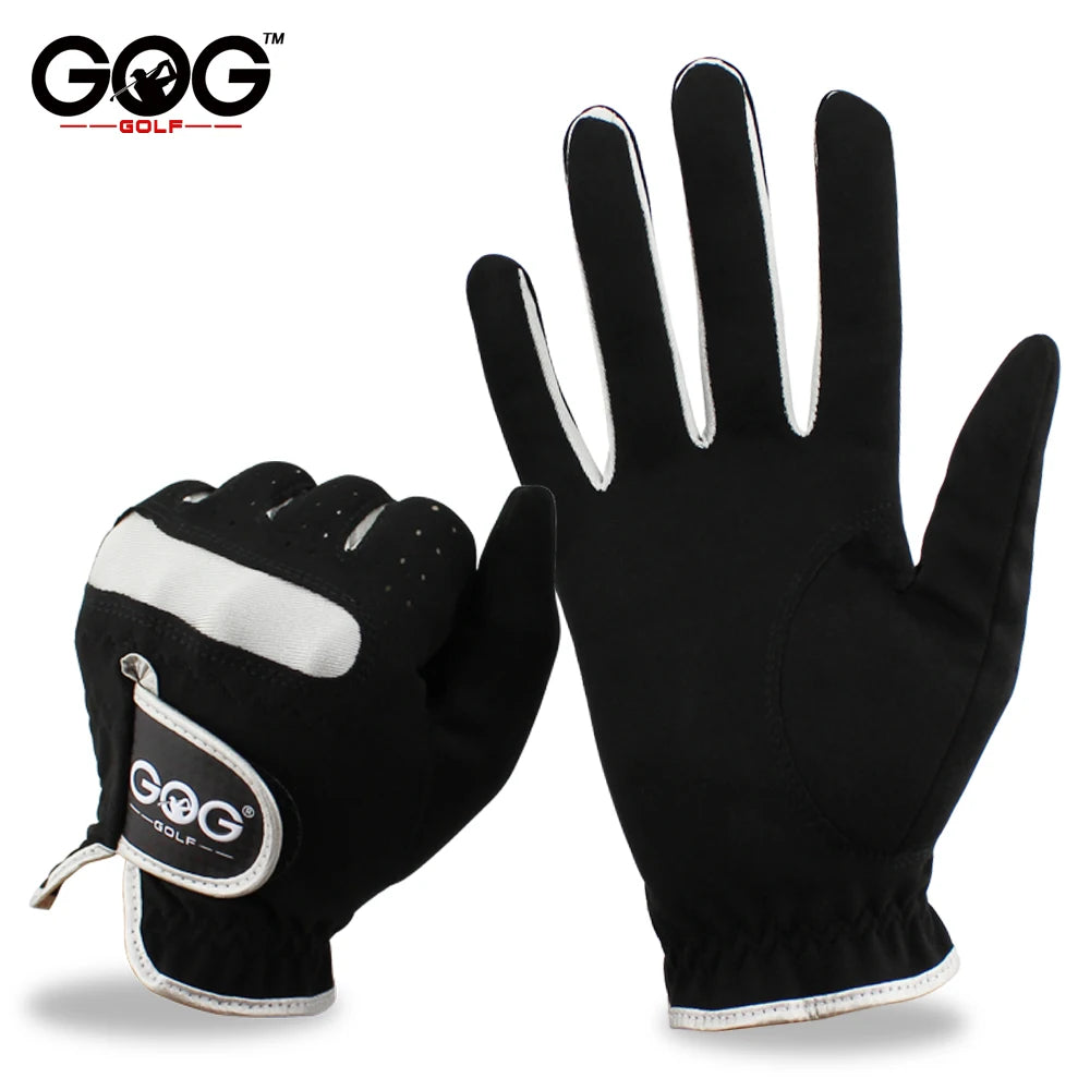 GOG Men's Golf Glove Microfiber Breathable Black Left/Right Hand
