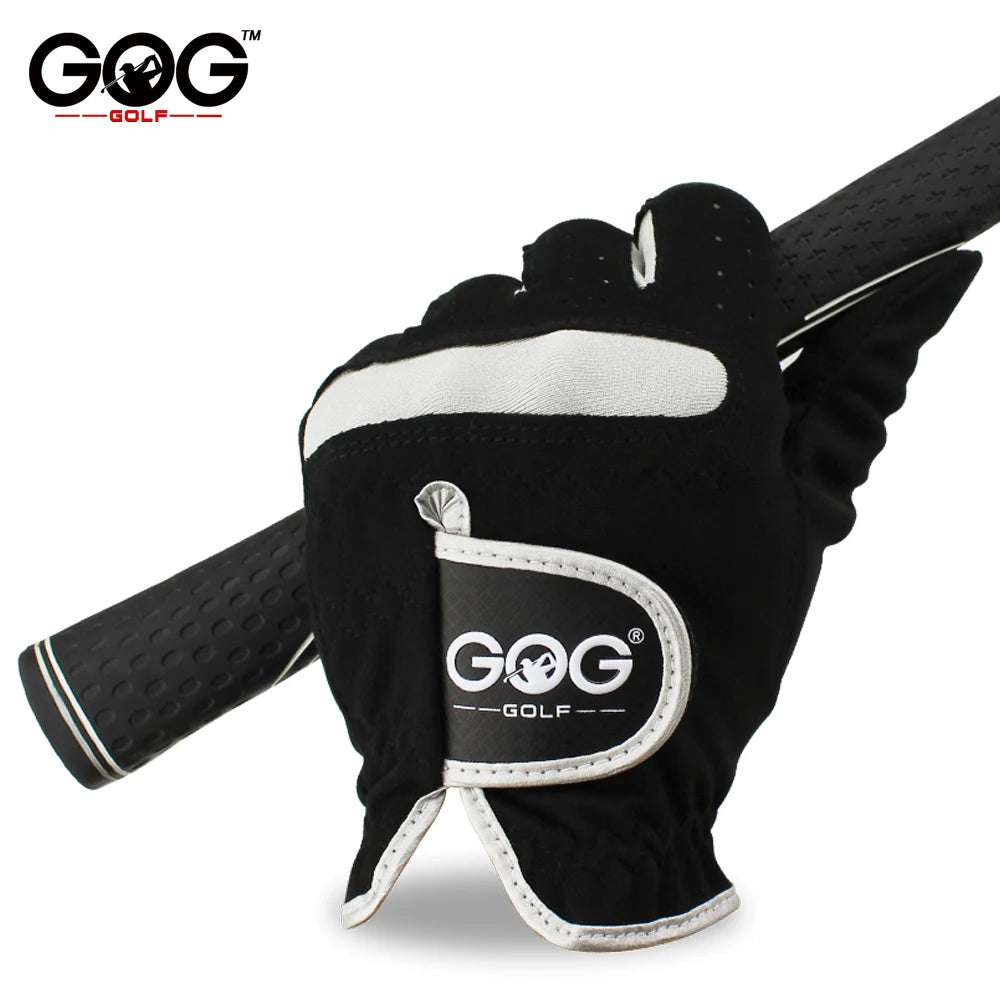 GOG Men's Golf Glove Microfiber Breathable Black Left/Right Hand