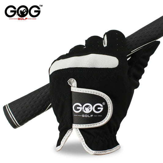 GOG Men's Golf Glove Microfiber Breathable Black Left/Right Hand