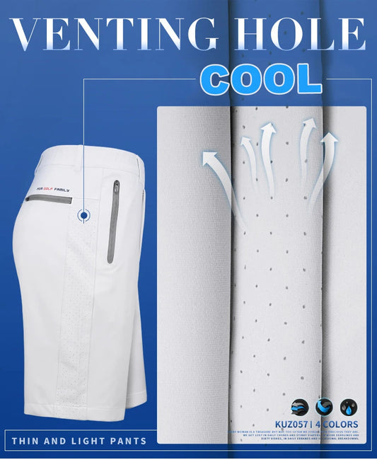 PGM Men's Golf Shorts Breathable Stretch Outdoor Sports Shorts