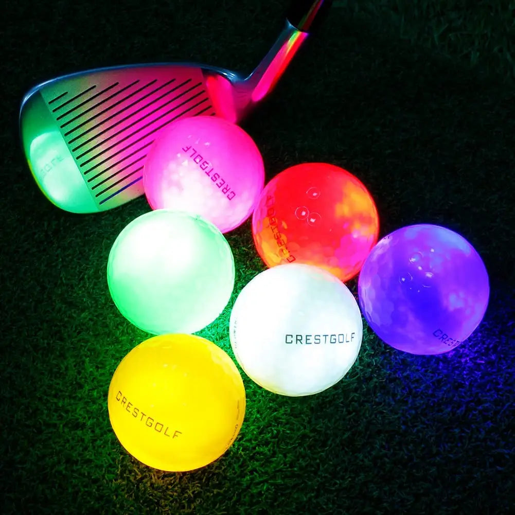 10 Pack Crestgolf Glow in the Dark Golf Balls LED Night Light